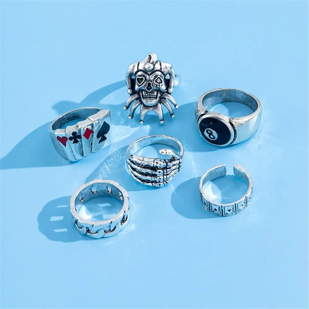 Joker 6pcs Ring Set