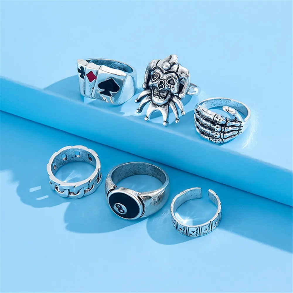 Joker 6pcs Ring Set